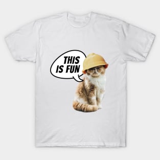 This is fun. Cat with hard hat. T-Shirt